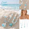 Seaside Vacation Style Cute Pearl Shell Starfish Beaded Necklace