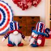 Independence Day Adorable Gnome Figurine With Lighted Knit Hat For Celebrations Festive