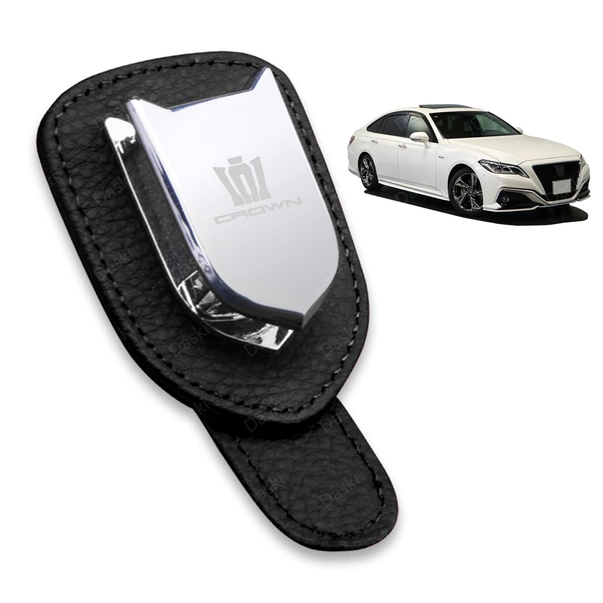 

Crown Eyeglasses Compatible with All Crown Series Leather Sunglasses Car Sun Car Car Safe Easy Black Holder, (17, 18, 20, 200, 210, 220, etc.),