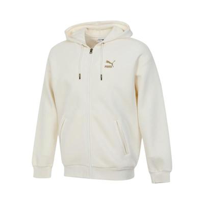 Puma Comfortable Casual Minimalist Hooded Long Sleeve Jacket Unisex Jackets Off-White 631068-87