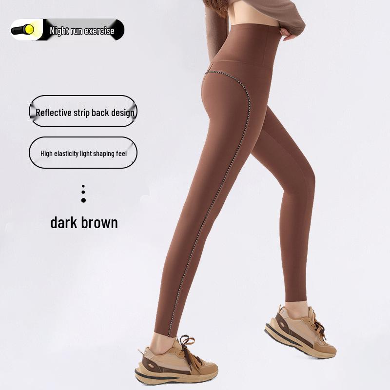 

Женские светоотражающие брюки для бега с высокой посадкой: Эластичный, Дышащий, Контроль живота, Многофункциональный, Идеален для ночных пробежек. M (90-105 jin)