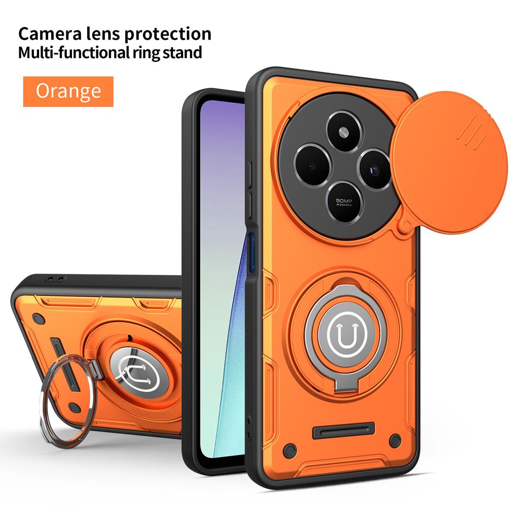 For Xiaomi Redmi A4 14C 4G/Poco C75 360°degree car mounted rotating magnetic ring holder phone case Magsafe protective cover
