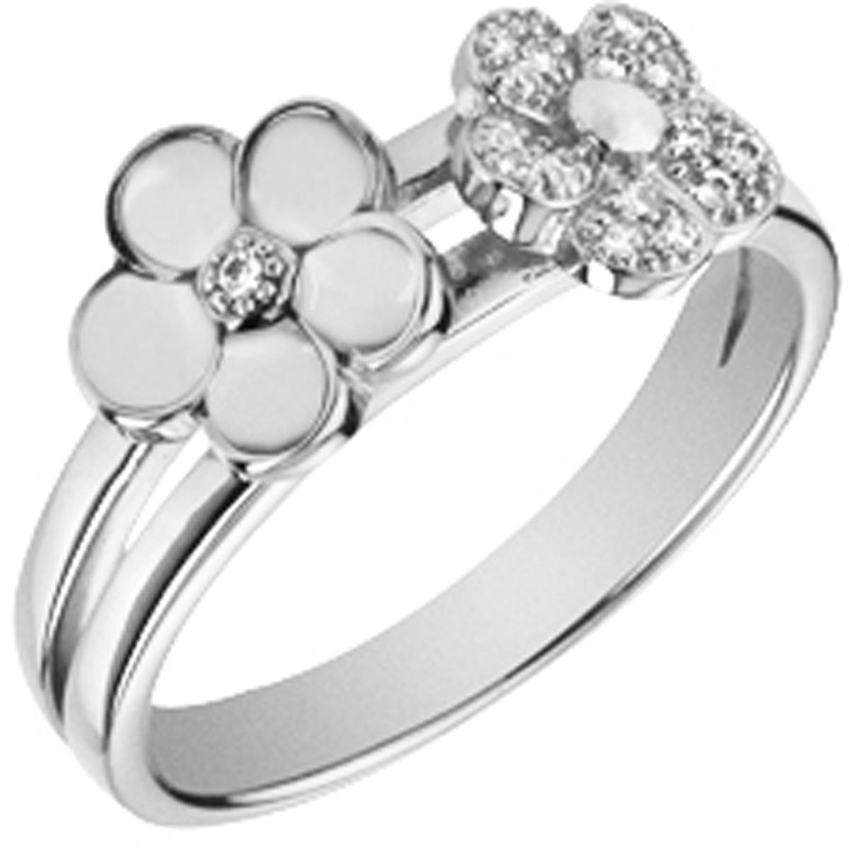 

Altesse [Q8904] - Серебряное кольцо Флора серебристо-белое (родиевое покрытие) - 8 мм