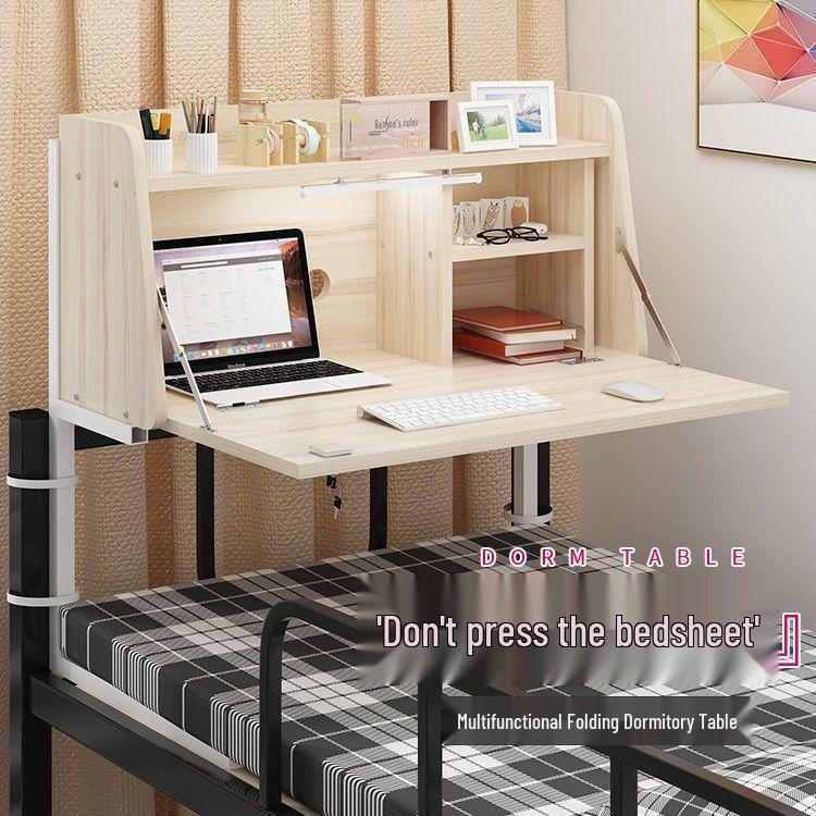 Widened Dormitory Bunk Bed with Suspended Folding Study Desk