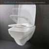 Square Toilet Seat Cover Rounded Square Shape Board Quick Release White Toilet Lid