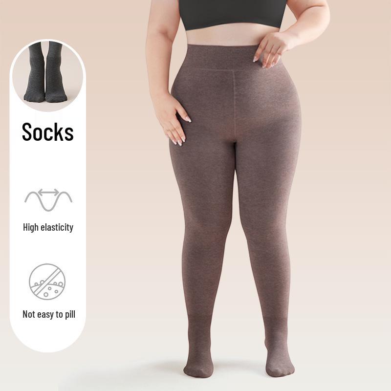Plus-Size Fleece-Lined Body-Shaping Winter Tights: Extra Wide & Anti-Slip