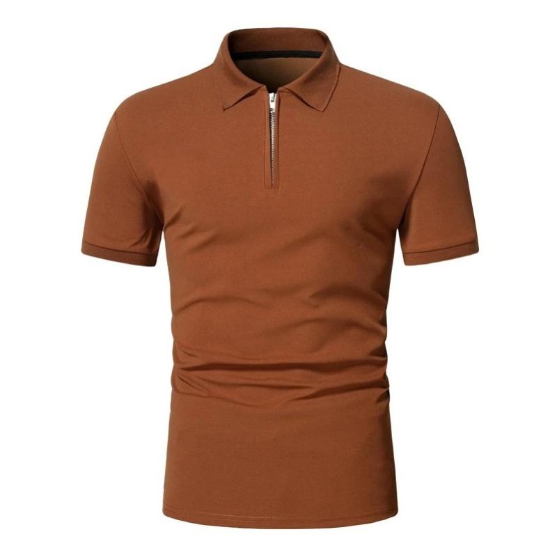 Erkek Polo Tişört Düz Renk Kısa Kollu Yakalı Tişört Günlük Fitted Üst Erkek Giyim