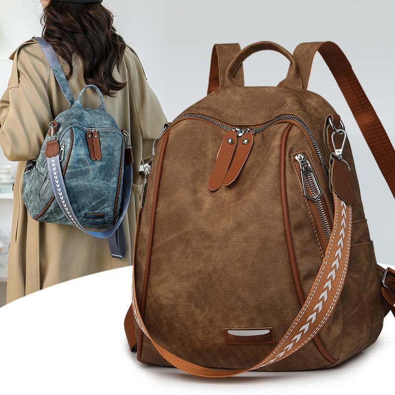 PU Zipper Backpacks 2026 High Quality Sewing Thread Sweet School Bags Fashi Softback Lightweight Durable Backpacks