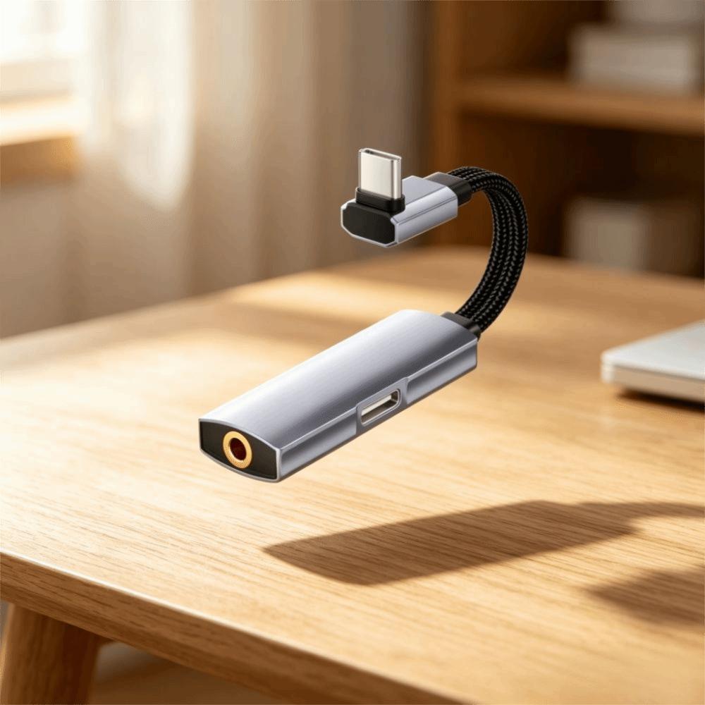 2 in 1 Type-C To 3.5mm Adapter PD 60W Fast Charging Audio Adapter Headphone Adapter  Charging Use