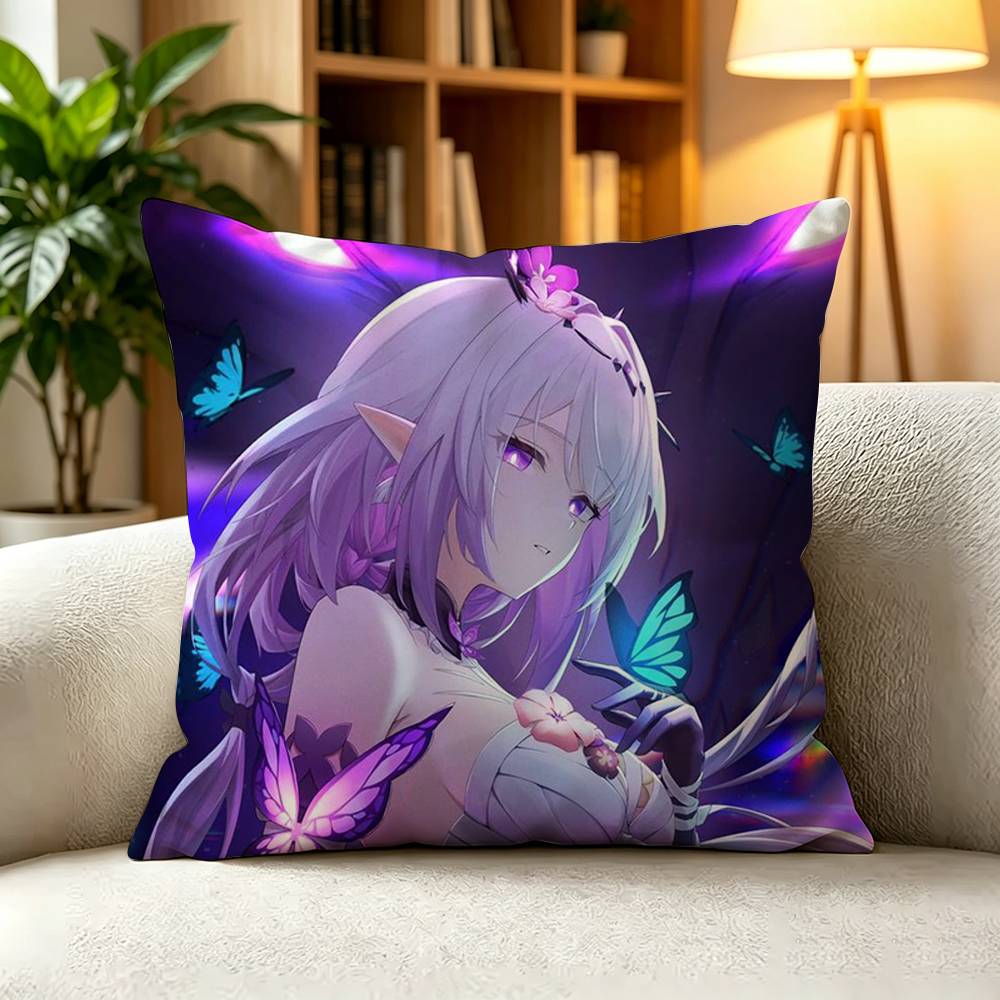 AAnime Game Honkai Star Rail Castorice  Square DoubleSided Printed Pillow Case Bedroom Bedside Pillow Sofa Cushion Cover