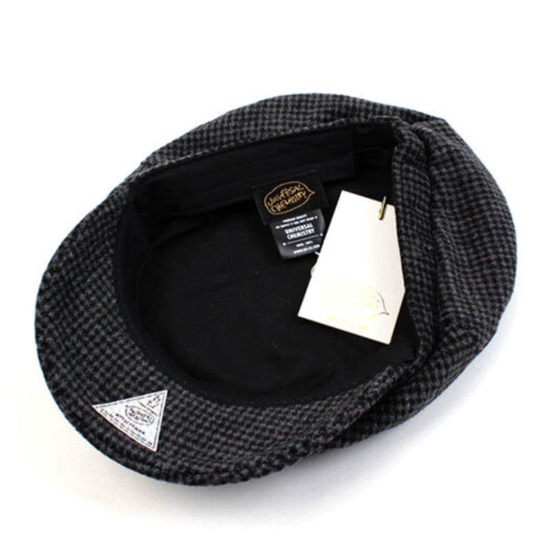 Universal chemistry Small Check Wool Gray Marine Cap wool marine Cap