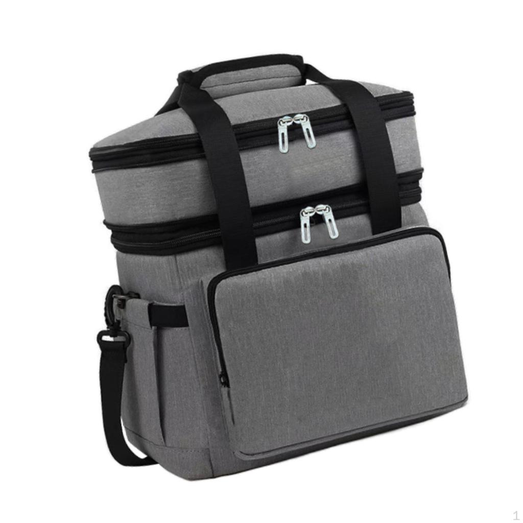 18L Large Capacity Insulated Cooler Bag with Compartments 2-Layer Thermal for Day