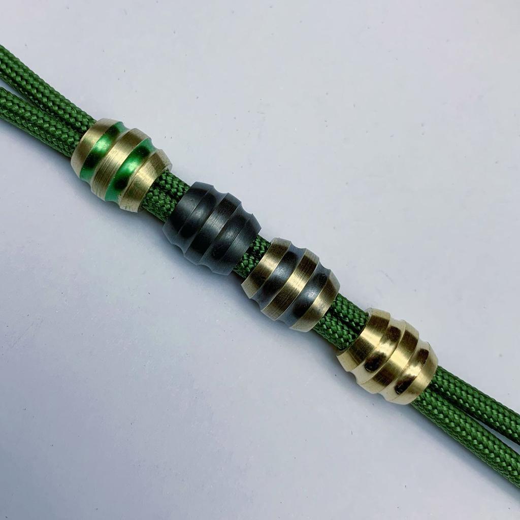 Brass Lanyard Beads Knives EDC Texture Barrel Paracord Bead Bracelet Keychains Handcraft Pendant DIY Outdoor Accessories