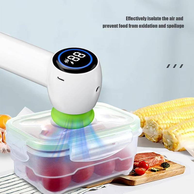 Rechargeable Handheld Vacuum Sealer Electric Sealing Machine For Fresh-Keeping Bags Built-In Buckle, High Vacuum