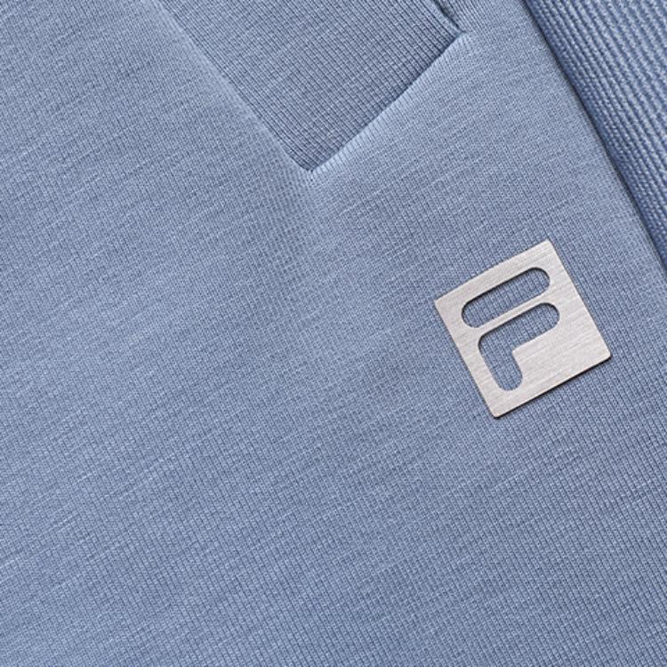 FILA Athletics Basic Knit Solid Color Sports Pants Women Bottoms Gray Stone-Blue A11W241624F-BU