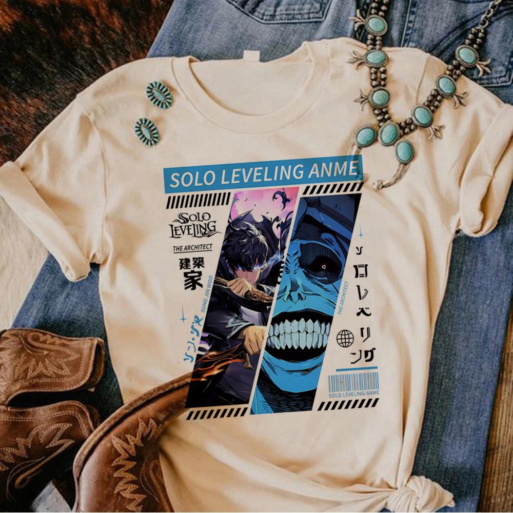 Solo Leveling Statue of God Shirt Sung Jinwoo Shirt Anime T-Shirt Herren Damen Cartoon Harajuku Top T-Shirt Kurzarm Streetwear