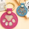 1Pcs Japanese Style Pet Hair Storage Leather Case Cat And Dog Commemorative Key Pendant DIY Name ID Card Creative