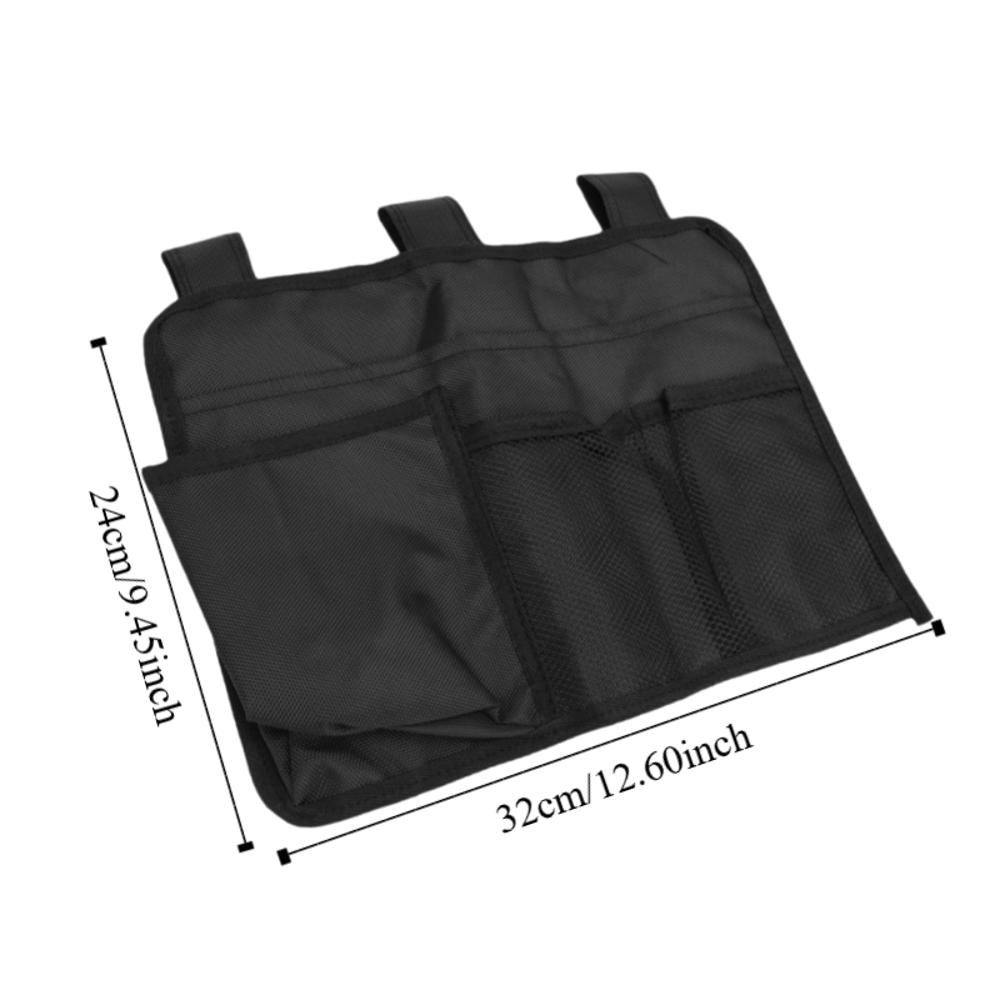 Durable Multi Pockets Bedside Hanging Storage Bag Waterproof Large Capacity Wheelchair Armrest Pouch Bed Organizer Office Chair