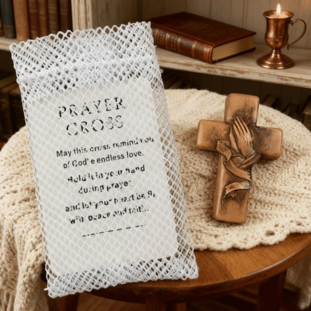 Blessing Mini Wooden Cross with Card Crosses Figurine Cross Ornament  Daily Prayer
