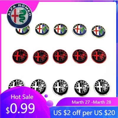For Alfa Romeo 5 Pcs 14mm Car Remote Shell Button Fob Key Logo Sticker Badge Emblem Decal Symbol Labeling For Alfa Romeo 147 156