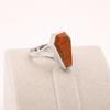 Handmade Sterling Silver Brown Goldstone Coffin Ring, Gothic Gemstone Ring, Prong Set Statement Jewelry, Gift for Her