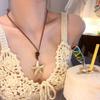 Women Long Neck-hanging Starfish Necklace Seaside Holiday Adjustable Rope Chains Starfish Pendant Necklaces