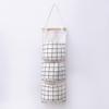 Pink Storage Bag Rack Canvas Wall Mounted Bedroom Storage Bag Multifunctional For Books, Jewelry, And Miscellaneous Items