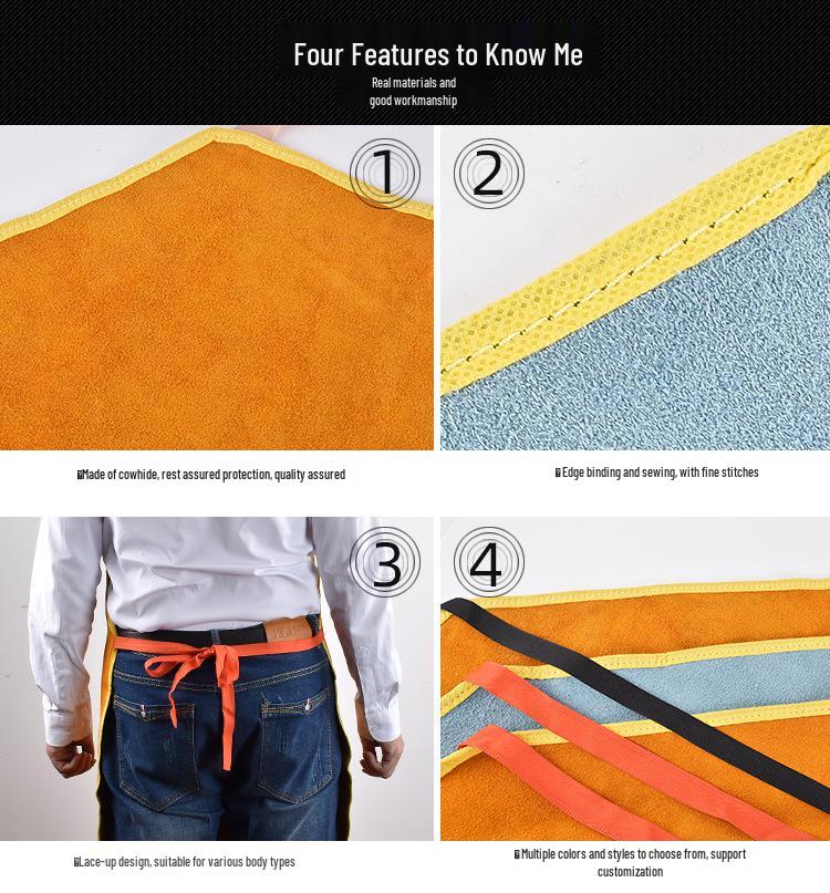 Thickened Cowhide Welding Apron: Spark & Heat Resistant Workwear