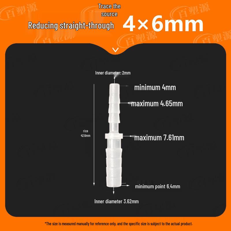 Two-Way Straight Through Plastic Hose Reducer Connector for Fish Tanks