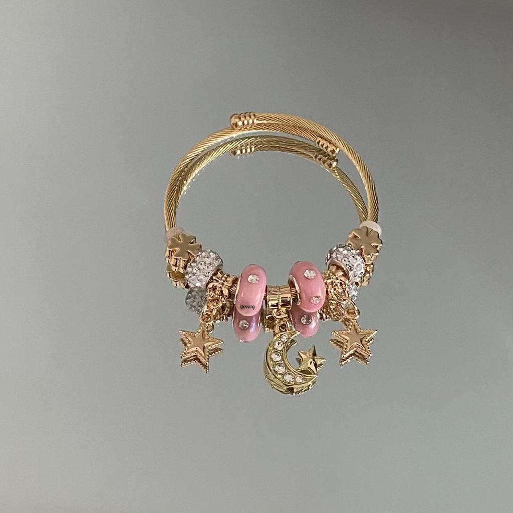 Vintage Diamond-Studded Luxury Bracelet: Versatile Design for Couples & Best Friends