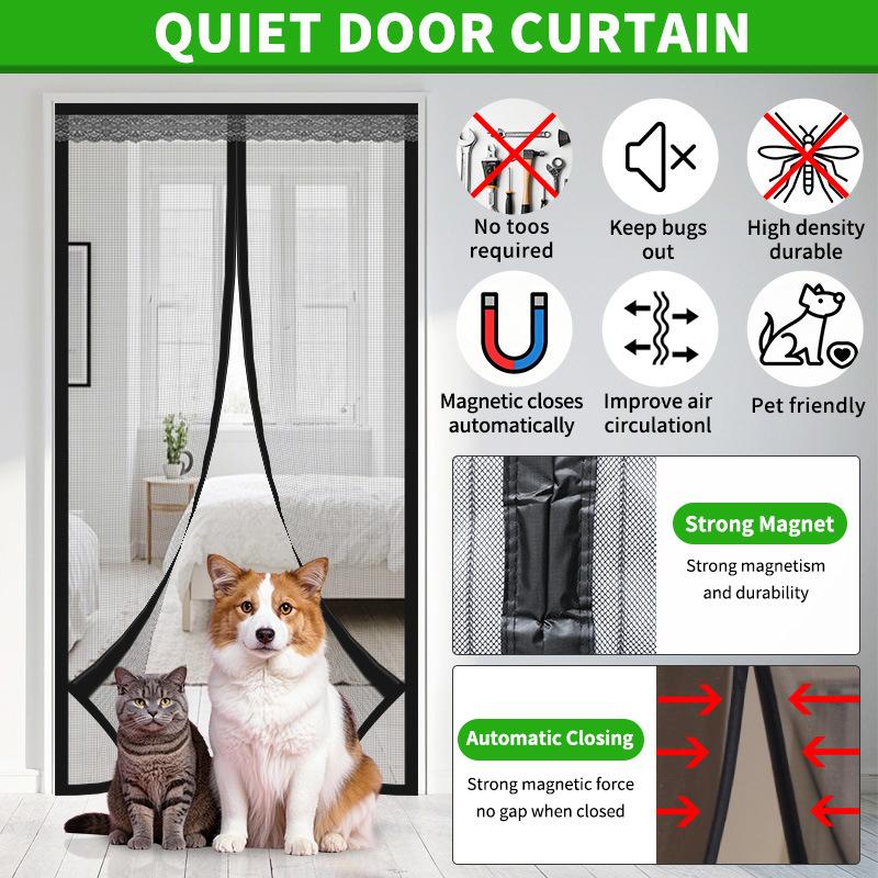 Screen Door Mesh Curtain Anti Mosquito Fly Insect Net Insect-Proof Mesh Door Curtain For Home Kitchen Windows And Doors