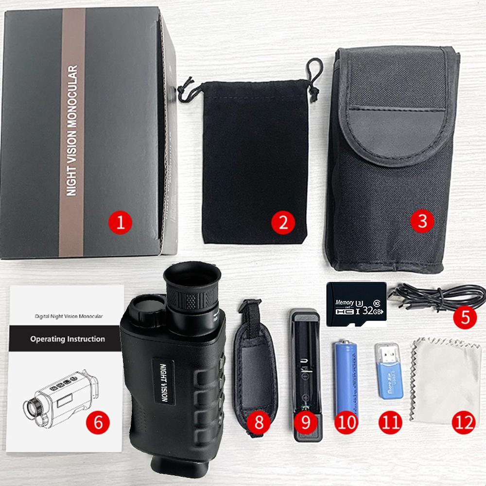 

Lg65 Портативний 2.5k Uhd Монокуляр Телескоп Камера 10MP 8x Zoom Цифровий 300m Інфрачервоний нічний бачення для полювання Кемпінг With 32G TF Card