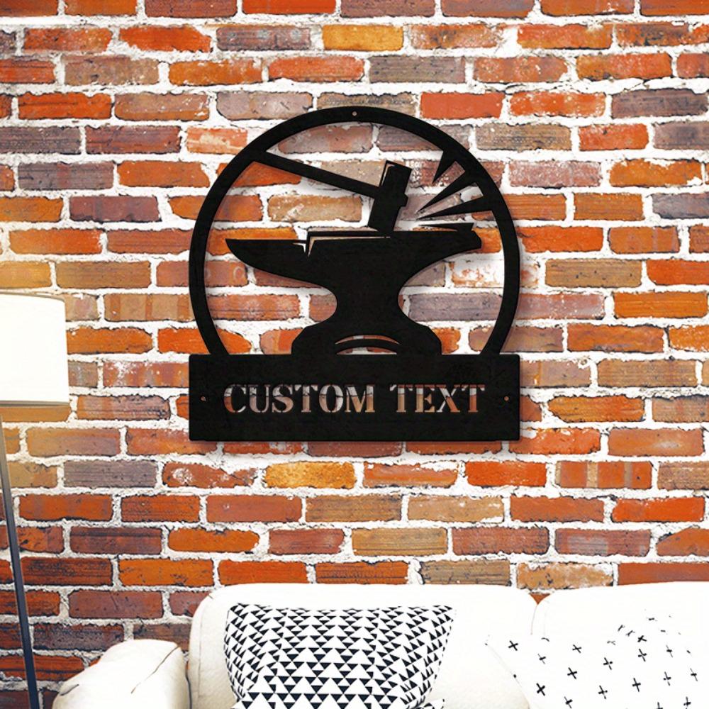 Personalizable Blacksmith Metal Wall Decor Classic Style Art for Home Shop Kitchen Custom Sign
