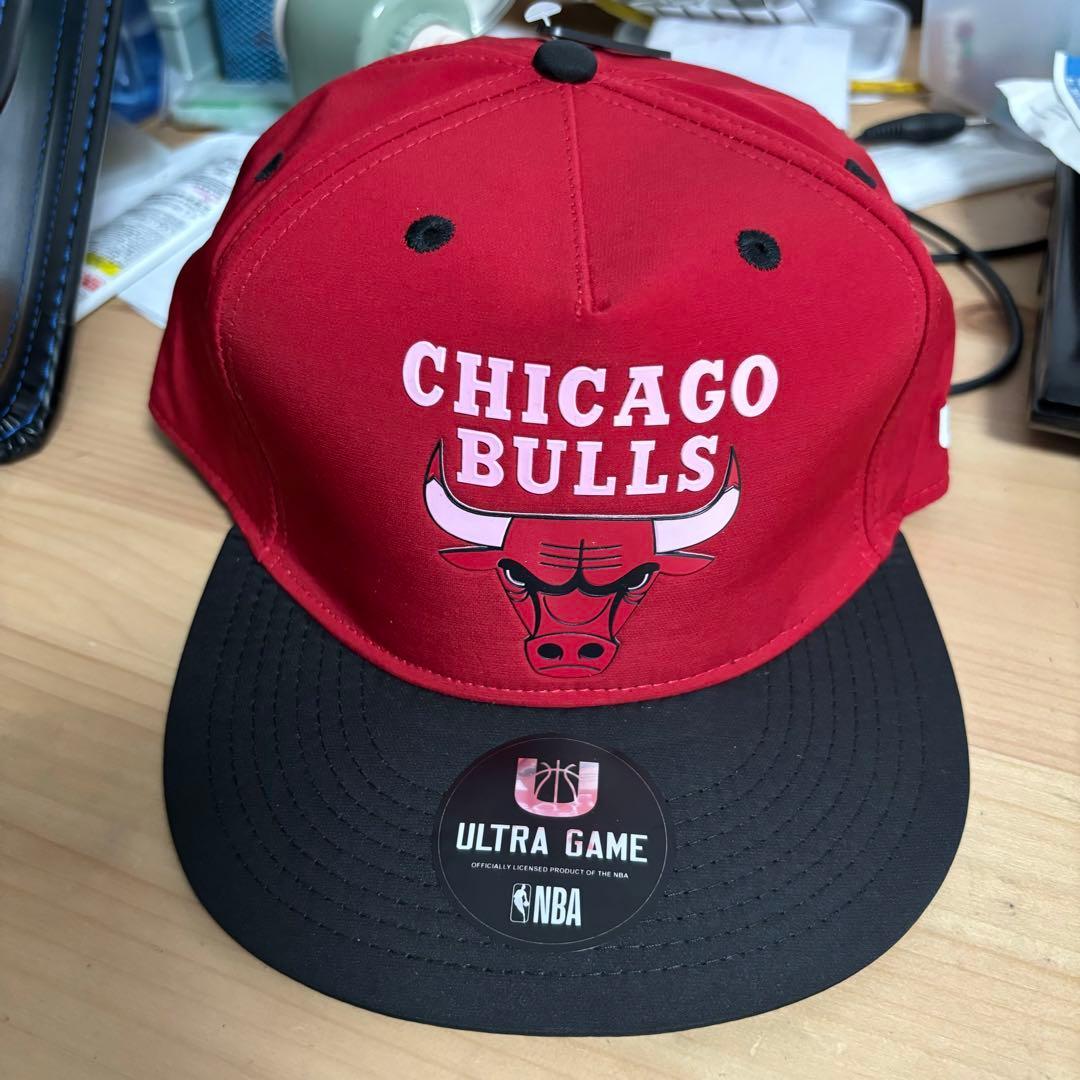 Used Chicago Bulls Logo Cap Hat Red Black Baseball Cap Adult Quick Dry NBA New