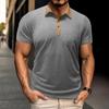 Men's Short Sleeved Shirt Men's 4-button T-shirt Casual Top