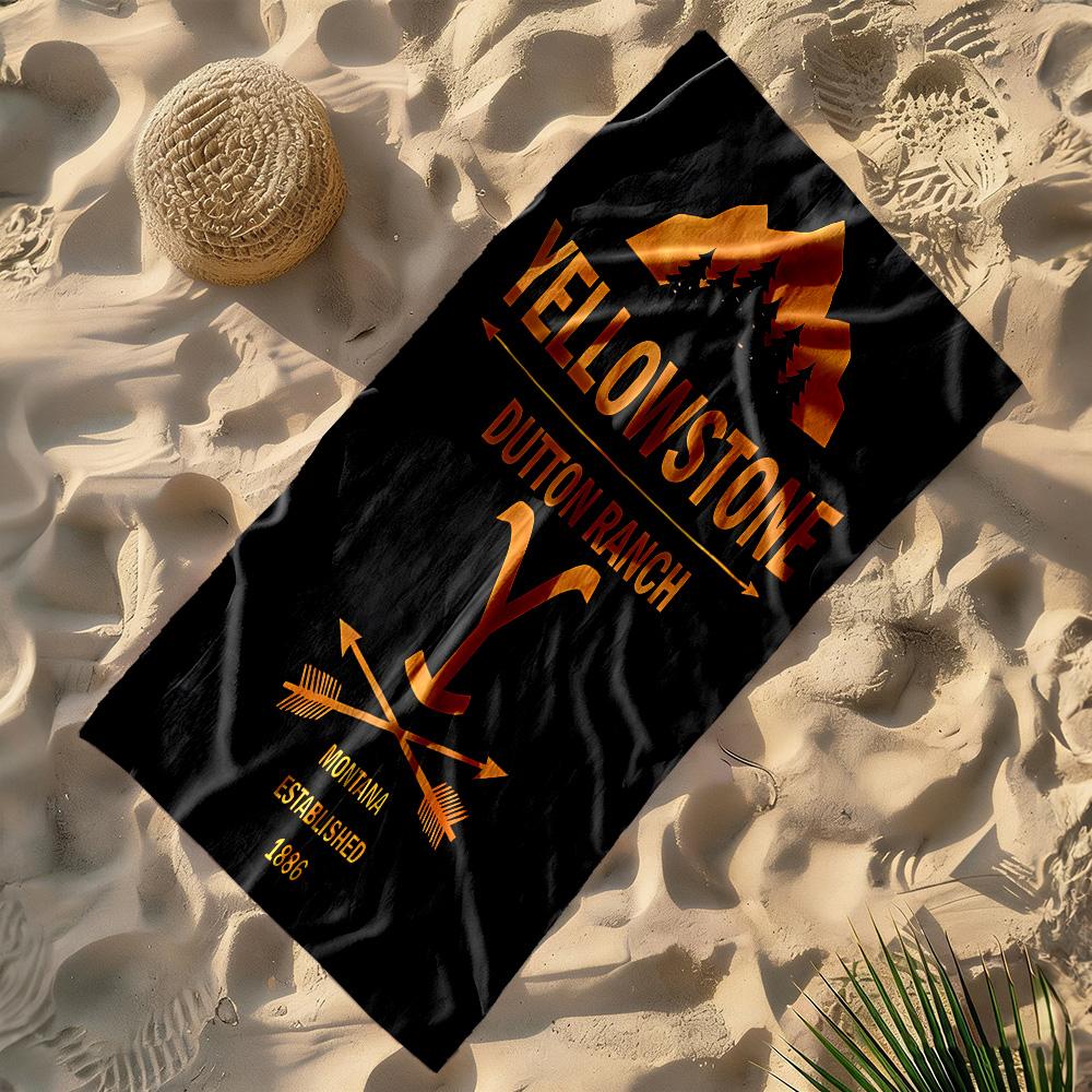 Yellowstone: Western Adventure Durable Beach Towel Comfortable Picnic mat, yoga & fitness, camping blanket Outdoor Accessory Wedding Party Gift