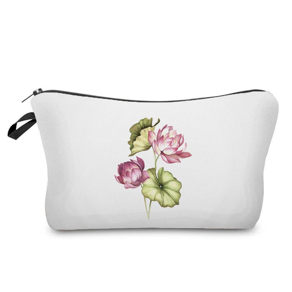 Women Flower Print Cosmetic Bag Toiletries Organize Travel Storage Case 6379