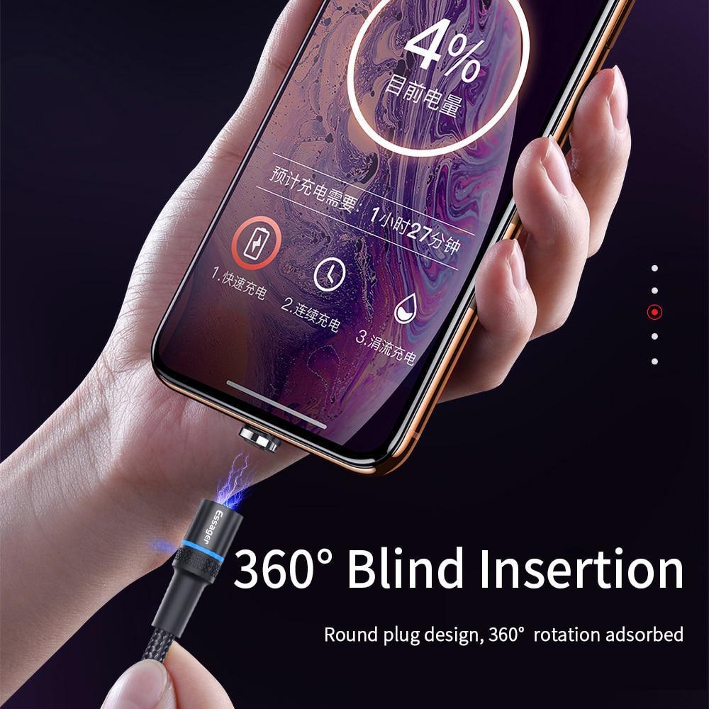 3 In 1 Magnetic Micro USB Cable 3in1 Fast Charging Magnet Charger USB Type C Mobile Phone Cable Cord