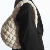 COS Quilted Zipper Closure Polyester Cloud Bag Mini Women Shoulder Bags White 973537033