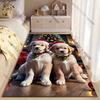 Christmas Festive Puppies Wearing Hats Carpet Yoga Living Room Room Decor Children's Crawling Mat Doormat Area Rug