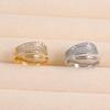 Elegant Two-Tone Gold & Silver Diamond Open Ring - Versatile Women's Fashion Jewelry