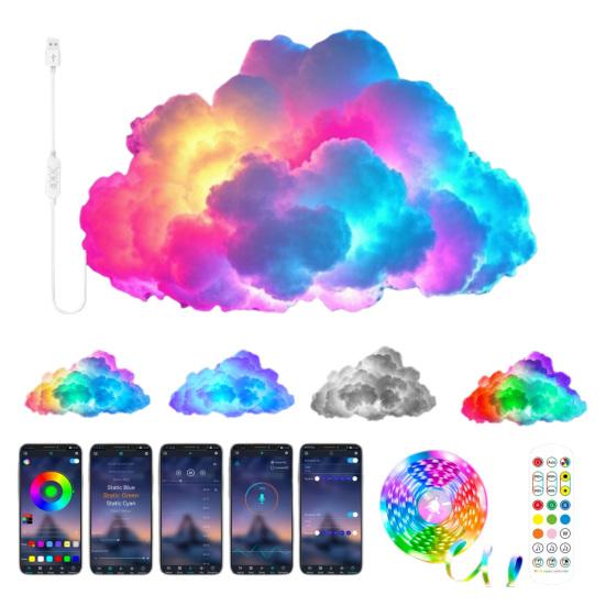 Thunder Cloud Lamp with Bluetooth-compatible APP Music Sync Color Changing Light USB Powered Sound Activated Decor