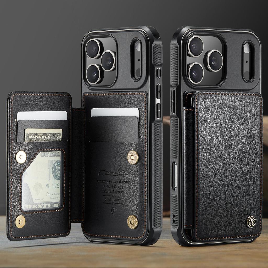 Wallet Card Holder Case for iPhone 17 16 15 14 13 12 11 Pro Max XS XR 6 7 8 Plus SE2 Artificial Leather Cover