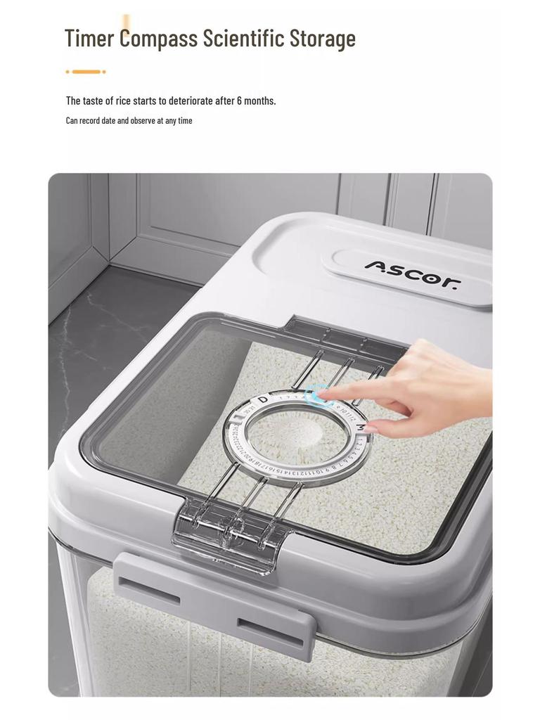Sealed Grain Storage Bin - Insect and Moisture Proof Rice and Flour Container