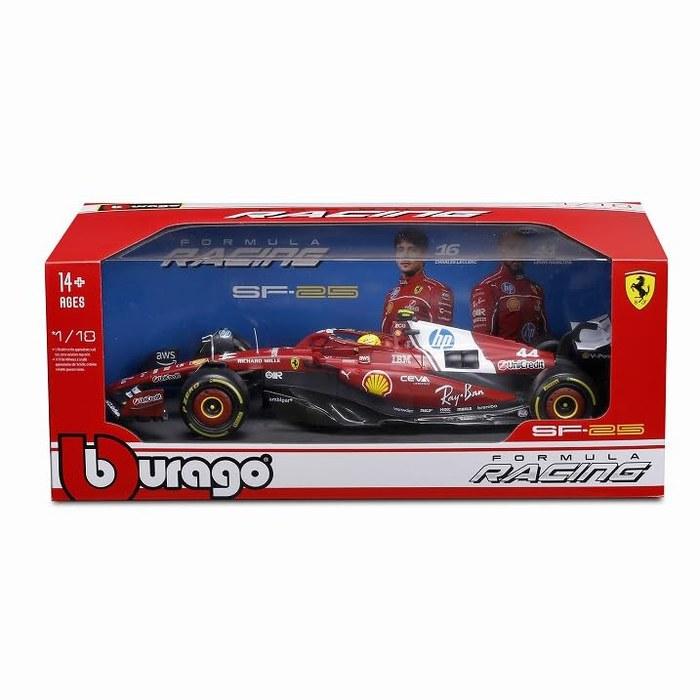 Kyosho Burago Ferrari SF-25 2025 Australia GP No.44 L. Hamilton with Driver - 1/18 Scale - 18-16816H