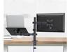 New Triadyn DuoMount Desk Mount for Monitor and Laptop Ergonomic Adjustable Swivel TRD-BLK-2ST-13"-32"