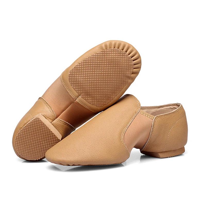 

Туфли для джазовых танцев из натуральной кожи, телесные, черные, нескользящая подошва, балетки, высококачественные танцевальные кроссовки для взрослых для девочек, женщин 39