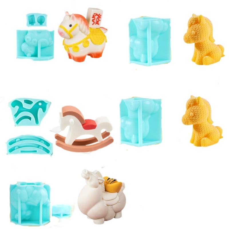 Horse Statue Silicone Candle Molds Food Safe Silicone Temperature Resistant for Resin Casting Candle Chocolate Baking