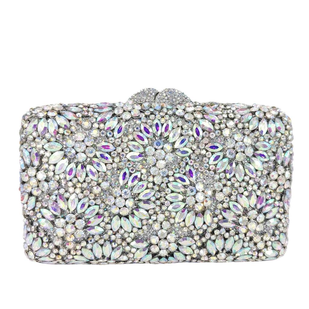 Boutique De FGG Emerald Green Evening Minaudiere Bags Women Crystal Purses and Handbags Bridal Wedding Luxury Clutch Purse