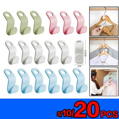 5/10/20/50PCS Clothes Hanger Multi-function Connect Hooks Folding Storage Clothes Rack Wardrobe Hanging Hanger Connection Hook Storage Organzier Hook